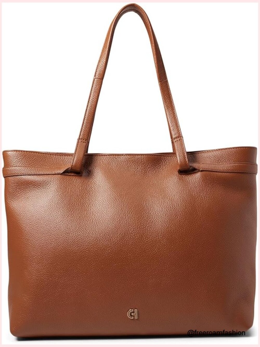 Leather Tote Bag For Women With Laptop Compartment Adjustable Straps